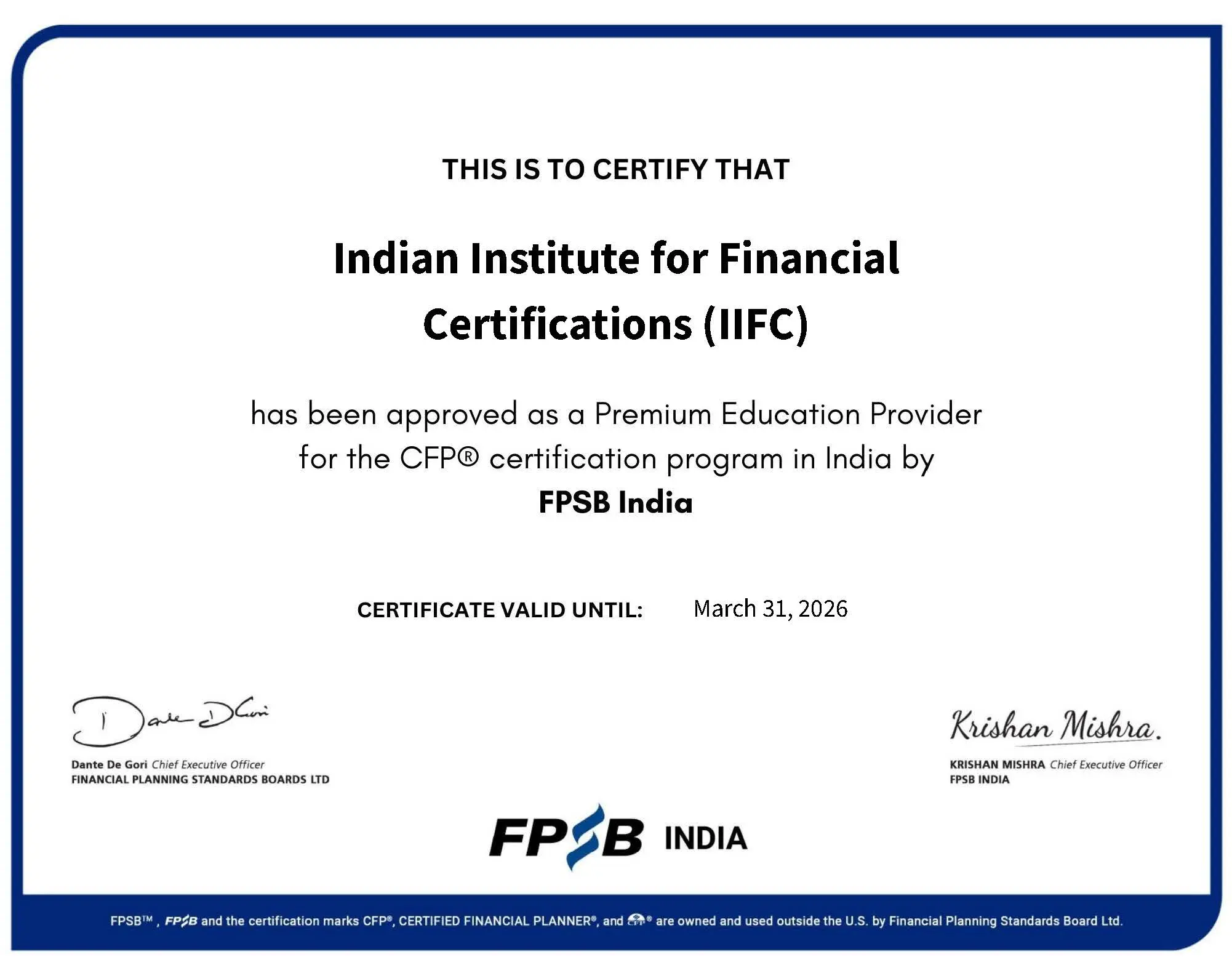 Certificate 1